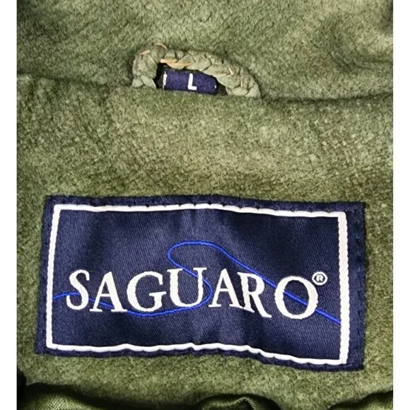 Saguaro Vest Womens Large Green Suede Leather Full Zip Western 90s Vintage Top - Picture 4 of 12